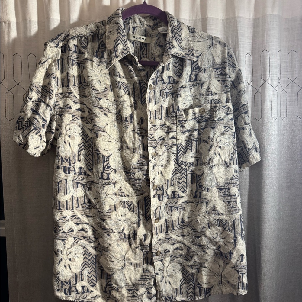 Summa Men's Hawaiian Floral Tropical Shirt